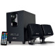 Microlab M 108BT Bluetooth speaker showcasing its sleek design and premium audio features